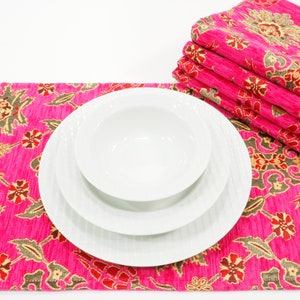 Türkische Mazenda Pink Tischsets, Tischsets 12x18, Tischdekoration, Tischdekoration, Tischwäsche, Tischset, Esszimmertischsets