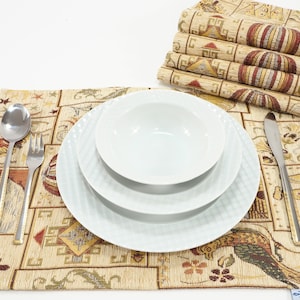 Turkish Beige Place Mats, Place Mats 12x18, Table decor, Table Decoration, Table Linens, Table Mat, Handmade Placemats, Dining Placemats