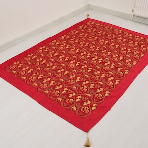 Türkischen Ottoman Style Red Twin & Single Größe 6,6x4,6 Stoffdecken, Überwürfe, türkische Tagesdecke, Samtstoff Sofabezug, dekorativer Bezug