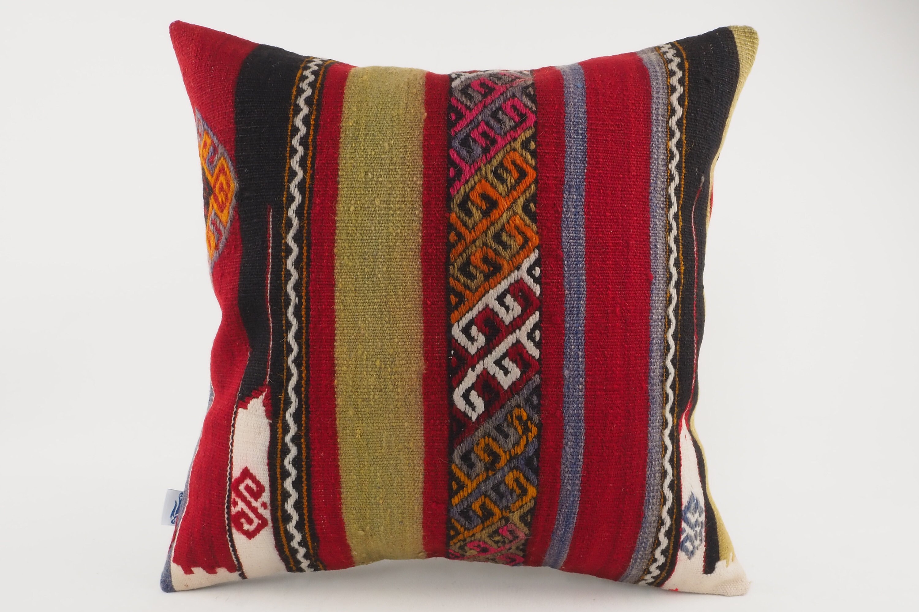 Kilim Pillow, ID 091, Kilim Pillow 16x16, Turkish Kilim Pillow, fabric kilim pillows, kilim pillow cover, decorative pillows, kilim cushion