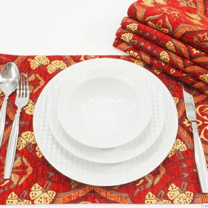 Türkisch Rot Tischset, Tischset 12x18, Tischdekoration, Tischdekoration, Tischwäsche, Tischset, Esszimmer Tischset