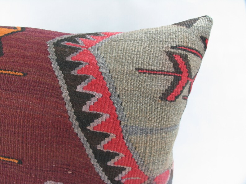 Kilim Pillow ID 193 kilim pillow lumbar turkish kilim pillow Kilim Pillow 18x18 Throw Pillow Decorative Pillow Accent kilim pillow