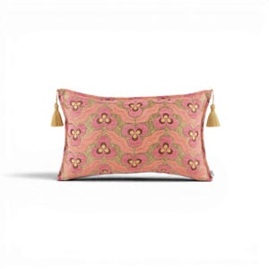 Turkish Pillow Cover 12x20 | Pale Pink Tiger Eyes Pattern | Decorative Boho Cushion | Sofa Accent Case | Throw Pillows | Lumbar Pillow
