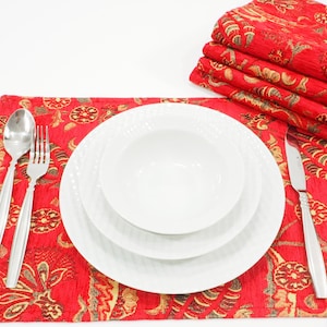 Place Mats, Place Mats 12x18, Table Mat, Turkish Red Place Mats, Table Decoration, Table Linens, Table Decor, Dining Placemats