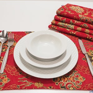 Turkish Red Place Mats, Place Mats 12x18, Table decor, Table Decoration, Table Linens, Table Mat, Dining Placemats
