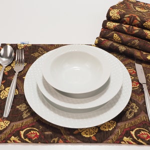 Türkische Braune Tischsets, Tischsets 12x18, Tischdekoration, Tischdekoration, Tischwäsche, Tischset, Esszimmertischsets