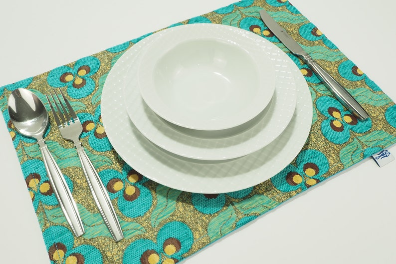 Turkish Turquoise Blue Place Mats Place Mats 12x18 Table Etsy