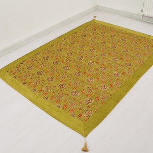 Türkischen Ottoman Style Green Twin & Single Größe 6,6x4,6 Stoffdecken, Überwürfe, türkische Tagesdecke, Samtstoff Sofabezug, dekorativer Bezug