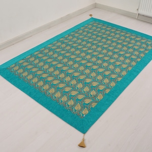 Türkisch Ottoman Style Türkis Blau Twin & Single Größe 6,6x4,6 Stoffdecken, Überwürfe, Türkische Tagesdecke, Samtstoff Sofabezug