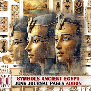 Symbols Ancient Egypt Junk Journal Pages ADDON,scrapbook printables digital papers