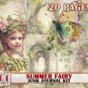 Summer Fairy Junk Journal Pages,scrapbook printables digital papers