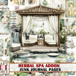 Kit de diário de fantasia Herbal Spa Junk ADDON, papéis digitais para impressão de scrapbook