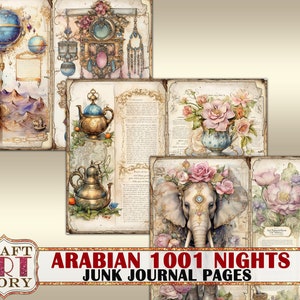 Arabian 1001 Nights Junk Journal Pages,fantasy fairy tales printables digital papers image 10