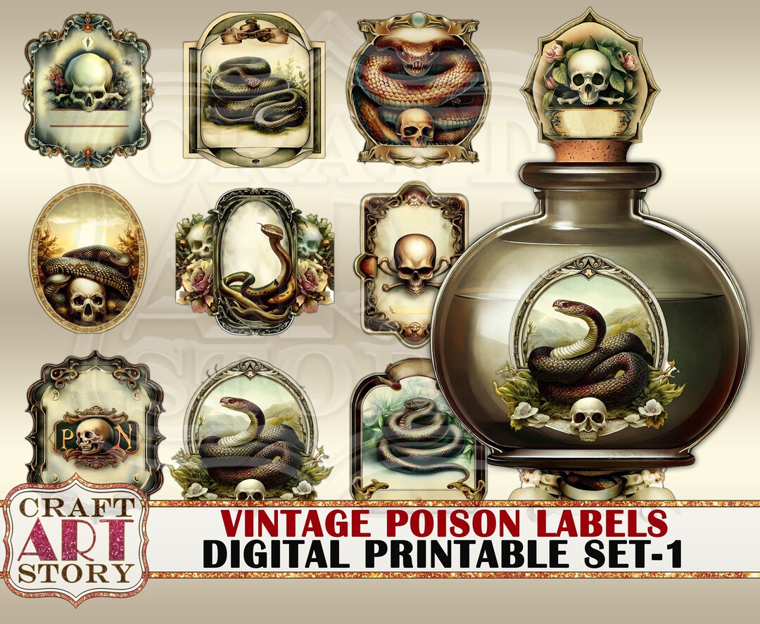 Vintage Poison Labels Printable Blank Set-1apothecary Tags - Etsy