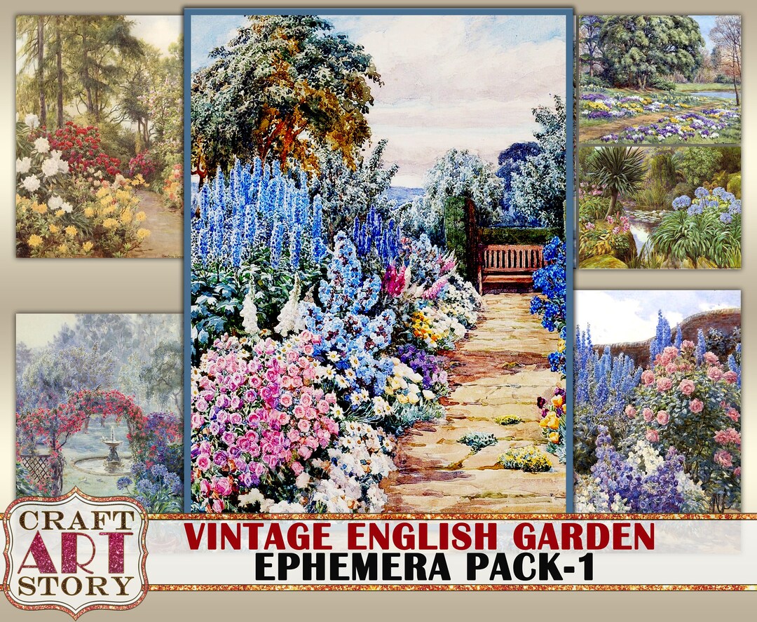 Vintage English Gardens Ephemera Pack,landscape Printable Kit,junk Journal Etsy