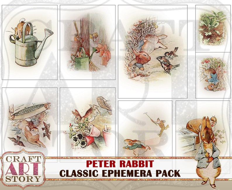 Peter Rabbit Ephemera Packprintable Kitvintage Junk Journal - Etsy
