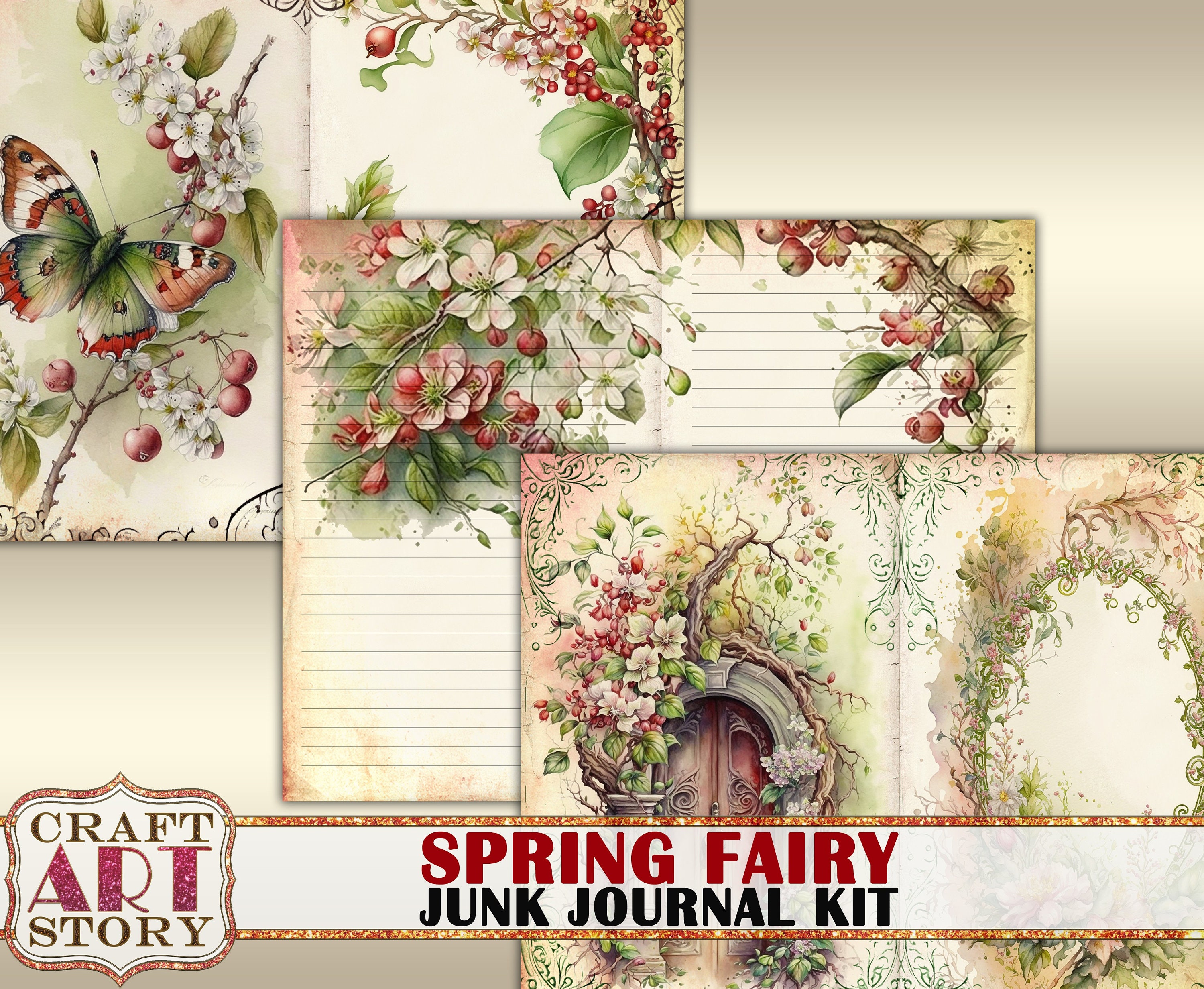 Spring Fairy Junk Journal Pagesscrapbook Printables Digital - Etsy