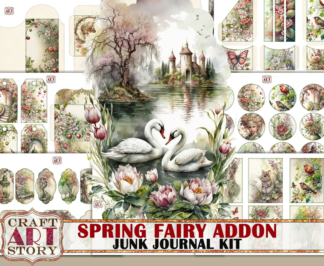 Spring Fairy Junk Journal Pages,scrapbook Printables Digital Papers ...