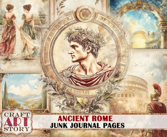 Ancient Rome Junk Journal Pages,scrapbook printables digital papers