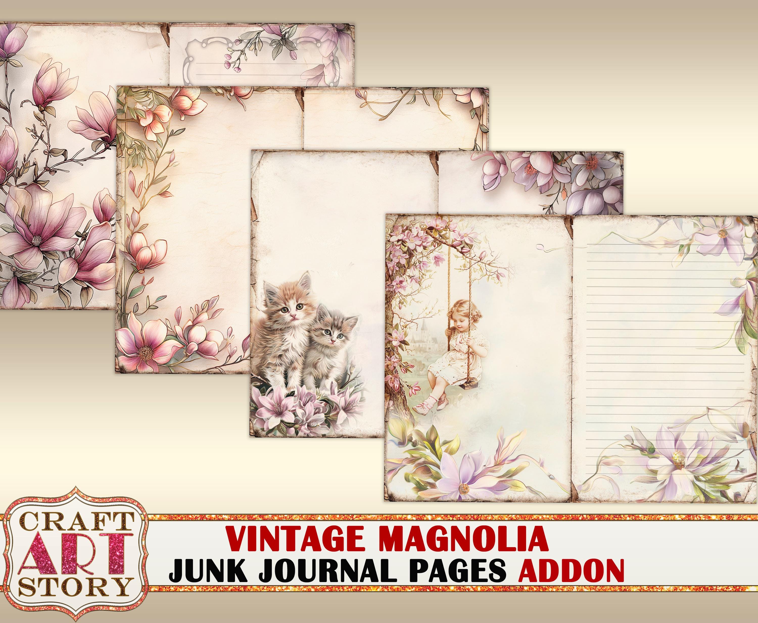 Vintage Magnolia Junk Journal Kit Addon,scrapbook Printables Digital ...