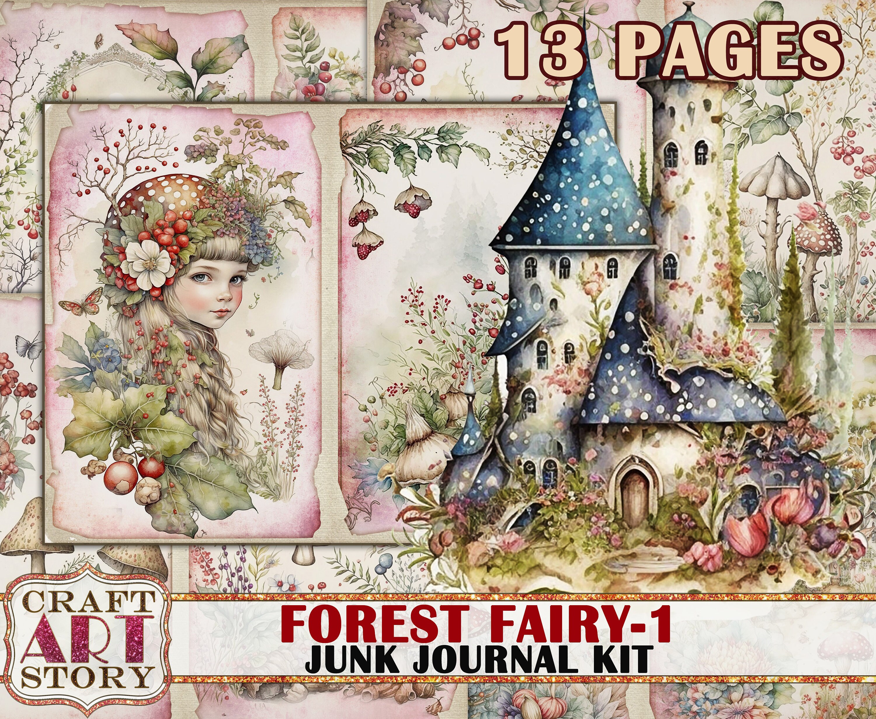 Forest Fairy Fantasy Junk Journal Pagesfairies Printables - Etsy