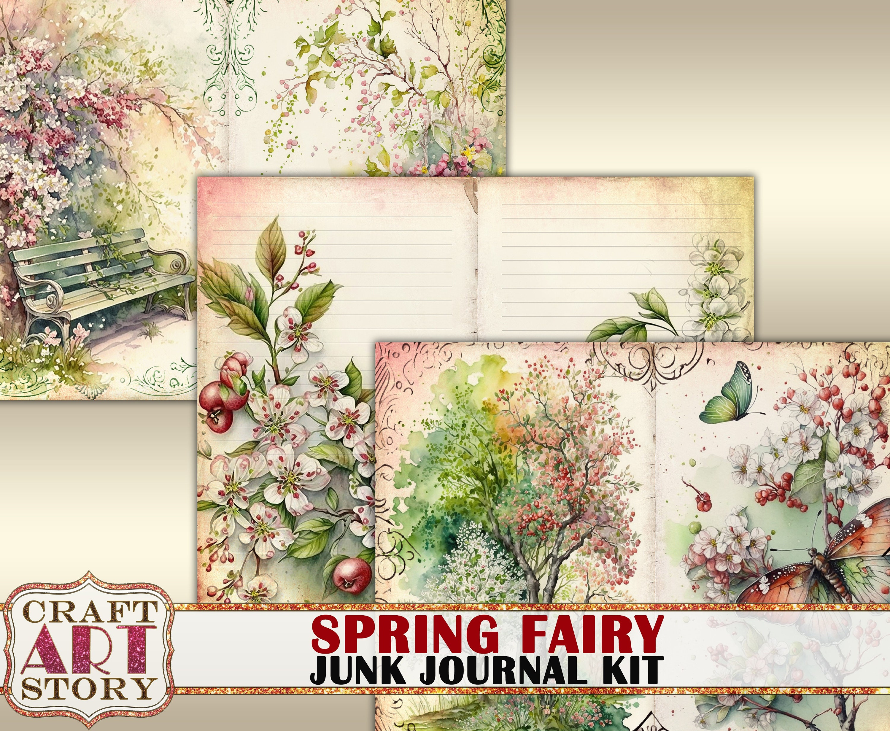 Spring Fairy Junk Journal Pagesscrapbook Printables Digital - Etsy