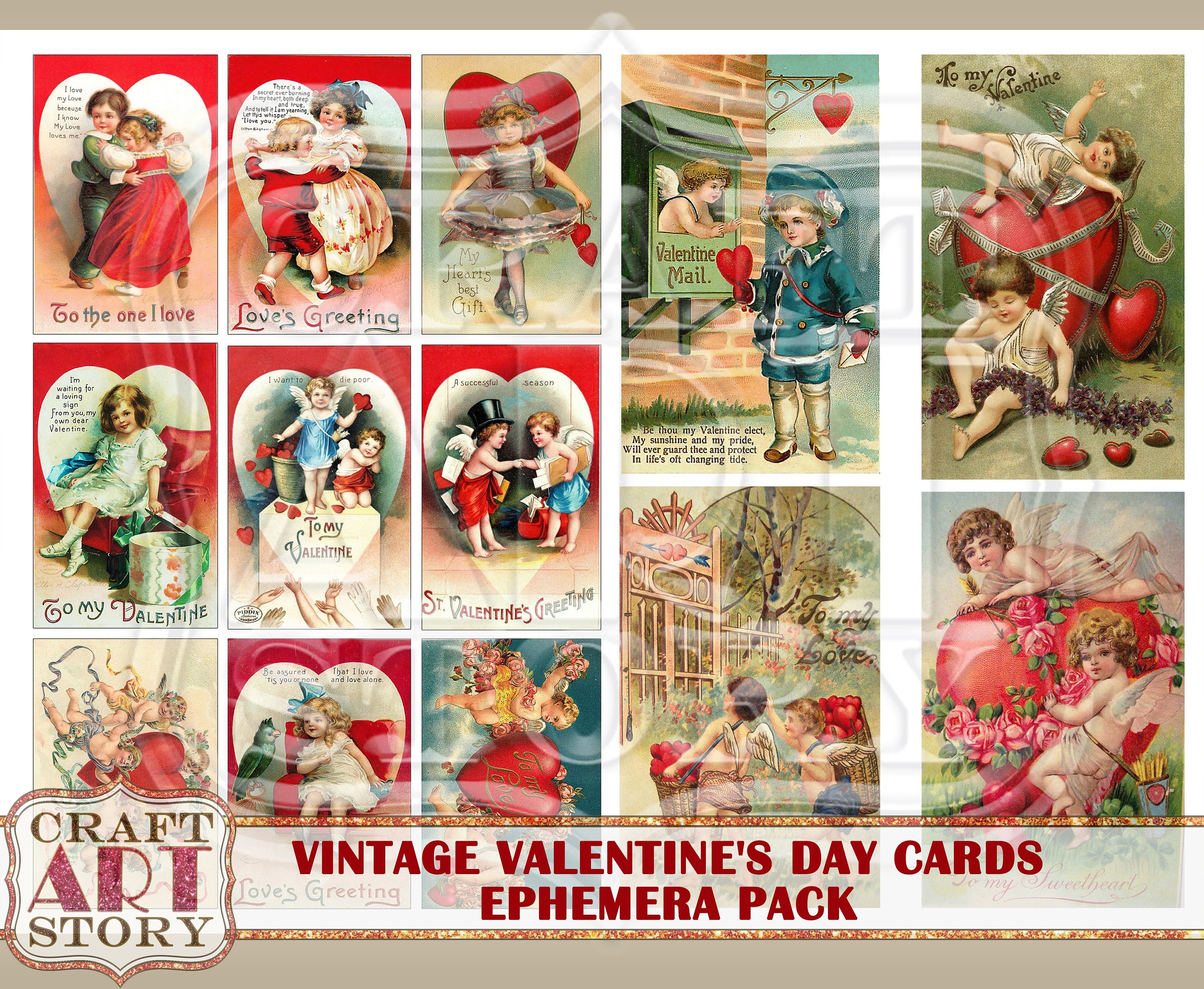 Vintage Valentines Set of 6 Unused Cards Vintage Valentine Cards, Vintage  Paper Ephemera, Altered Art, Valentine's Day, Junk Journal Lot -   Finland