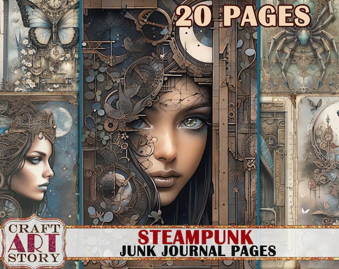 Steampunk Junk Journal Kit Mega Bundle Digital Scrapbook Industrial ...