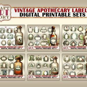 Vintage Apothecary Labels Printable Blank Set-1,herbs Tags Frames - Etsy UK