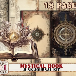 Mystical Book Junk Journal Pages: Magic Grimoire (Digital Download)