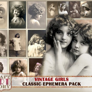 Vintage digital Photo Childrens Ephemera Pack,childs photos