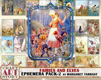 Vintage Fairy Tale art illustrations Ephemera Pack,Printable kit  Margaret Tarrant-2