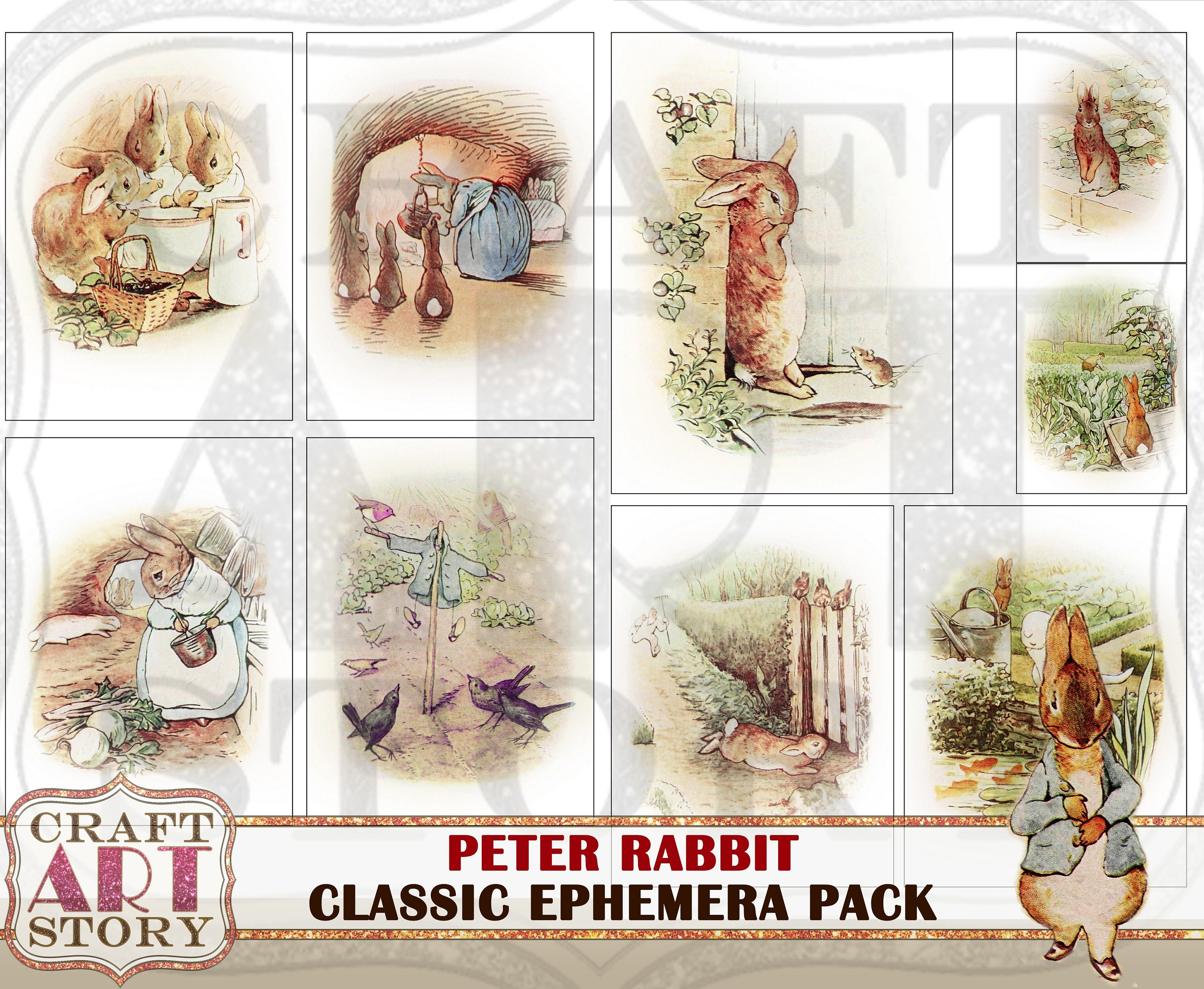 Peter Rabbit Ephemera Packprintable Kitvintage Junk Journal - Etsy