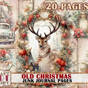 Old Christmas Junk Journal Pages,winter Christmas printables digital papers