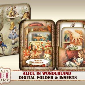 Alice in Wonderland packs,Digital folder & inserts,Ephemera storage booklet