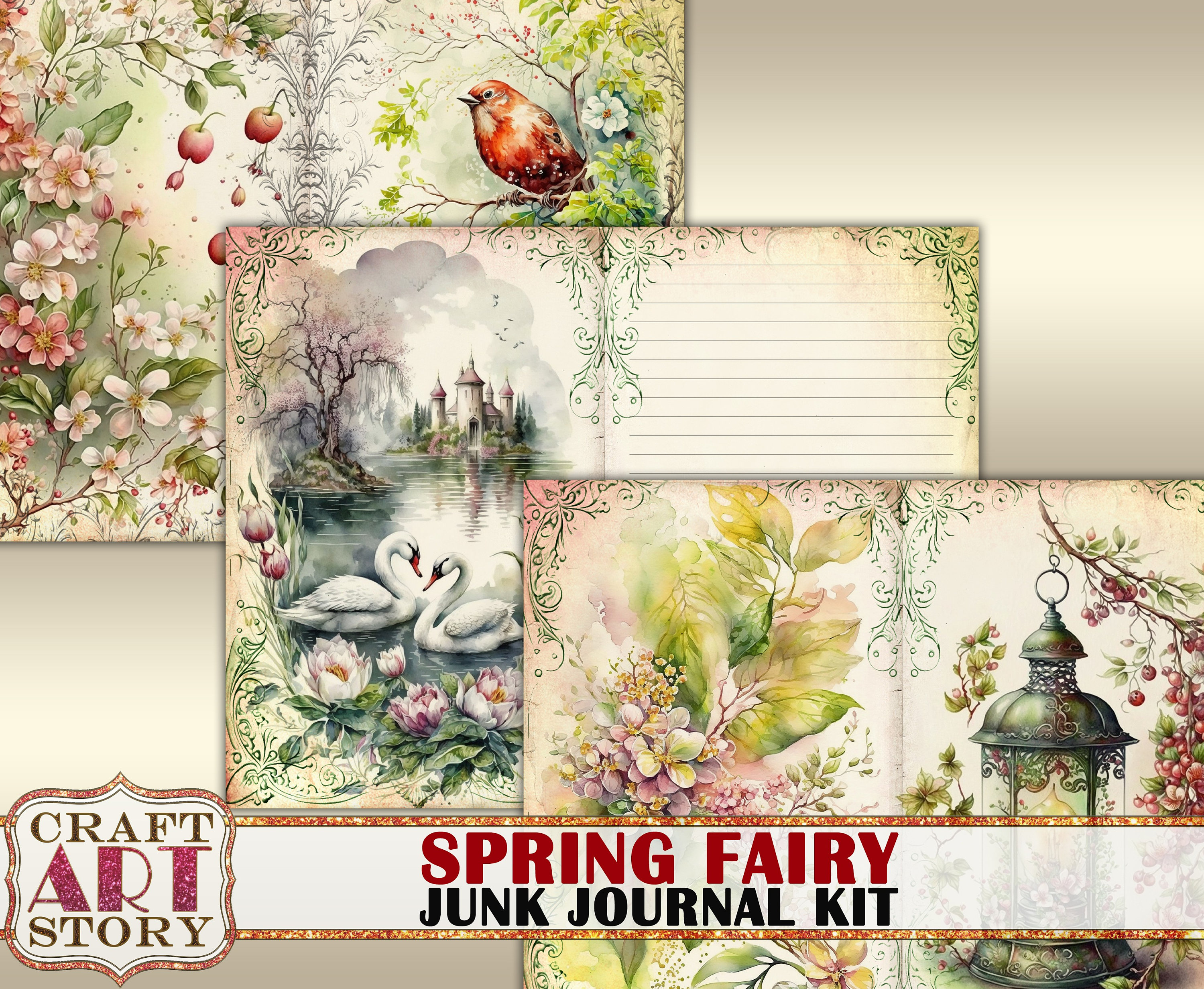 Spring Fairy Junk Journal Pagesscrapbook Printables Digital - Etsy