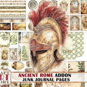 Ancient Rome Junk Journal Pages ADDON, digitale papers printables plakboek