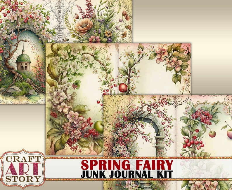 Spring Fairy Junk Journal Pages,scrapbook Printables Digital Papers - Etsy