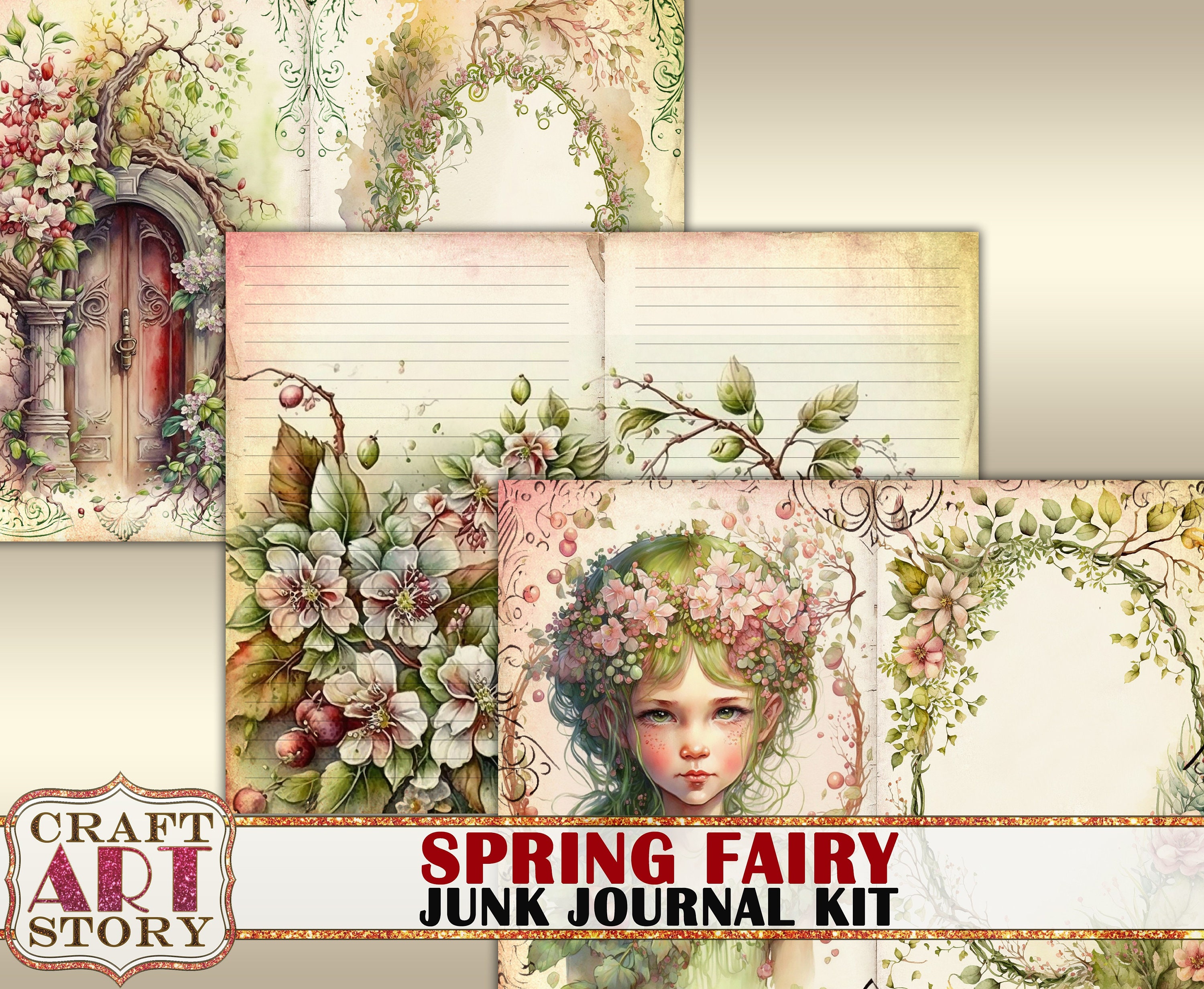 Spring Fairy Junk Journal Pagesscrapbook Printables Digital - Etsy