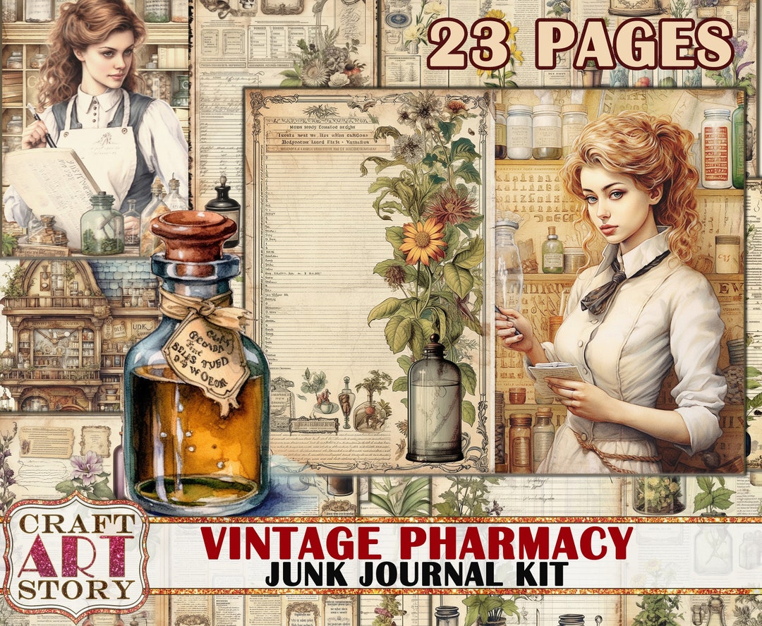 Vintage Apothecary Junk Journal Pages, Pharmacy Printables Digital ...