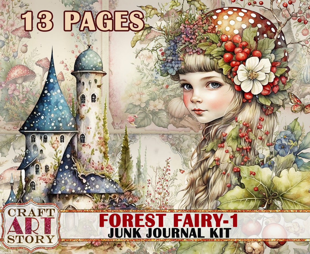 Forest Fairy Fantasy Junk Journal Pages,fairies Printables Digital ...