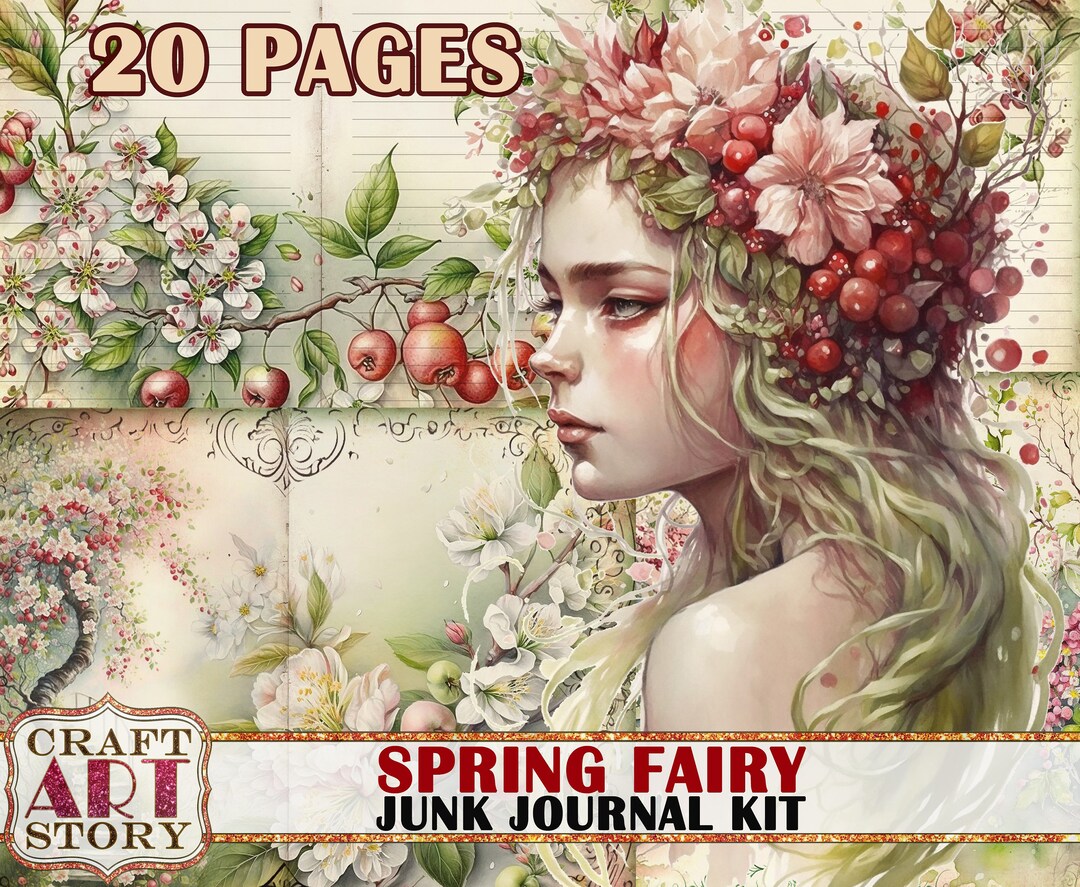 Spring Fairy Junk Journal Pages,scrapbook Printables Digital Papers - Etsy