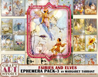 Vintage Fairy Tale art illustrations Ephemera Pack,Printable kit  Margaret Tarrant-3