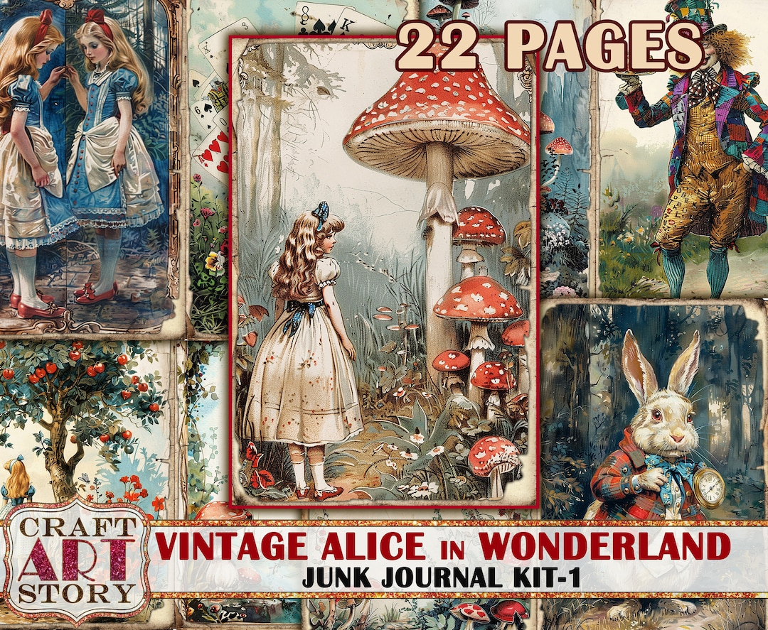 Vintage Alice Wonderland Junk Journal Pages,scrapbook Printables ...