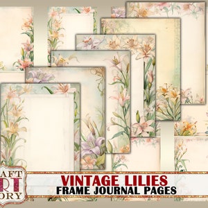 Vintage Medieval Illuminated Manuscript Frame Journal Pages