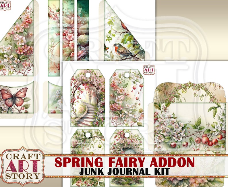 Spring Fairy Junk Journal Pages,scrapbook Printables Digital Papers ...