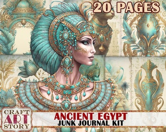 Ancient Egypt Junk Journal Pages,scrapbook printables digital papers