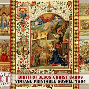 crèche de Noël vintage Naissance de Jésus-Christ, crèches d'art médiéval