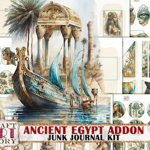 Ancient Egypt Junk Journal Pages,scrapbook printables digital papers ADDON