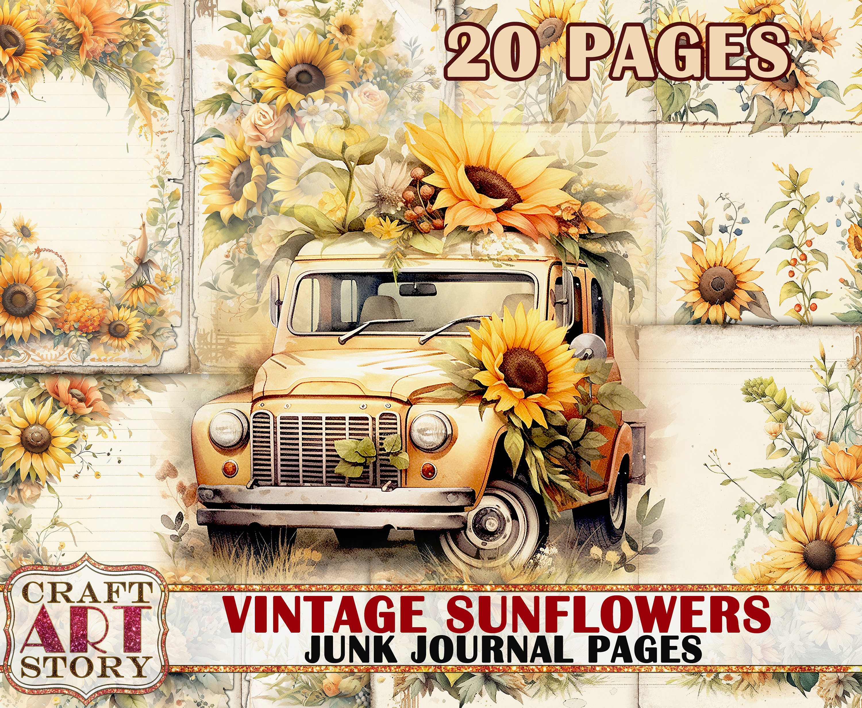 Sunflower Ephemera Journal Kit – Milton's Daughter